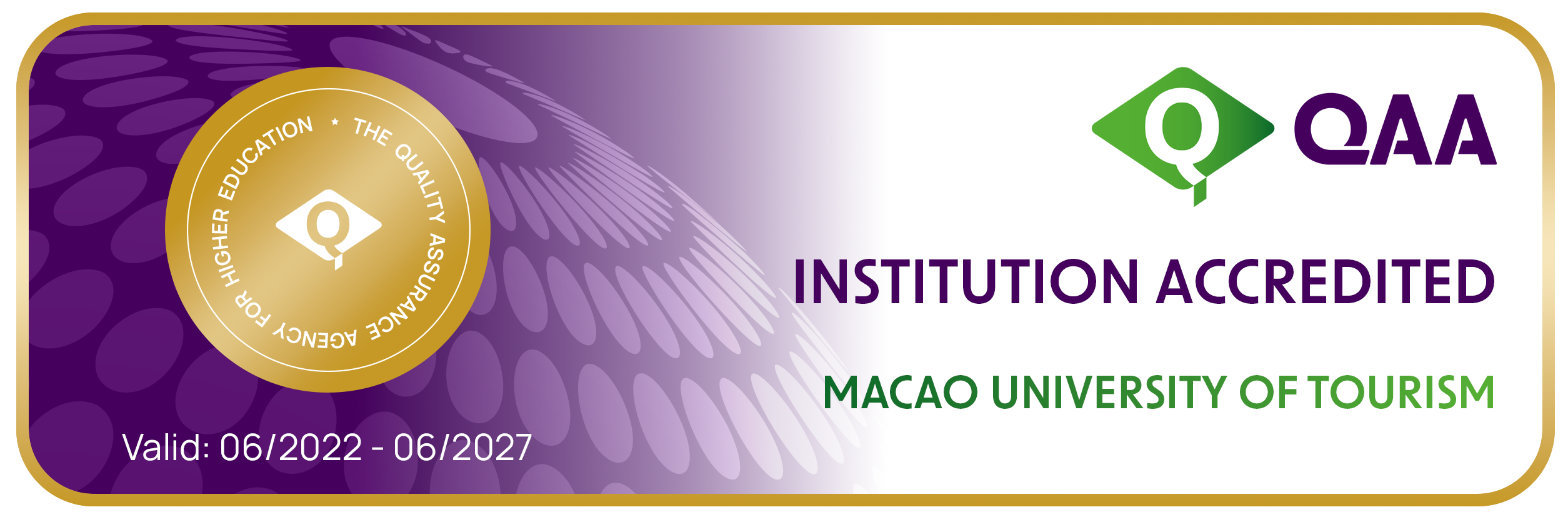 Macao University of Tourism IQA badge